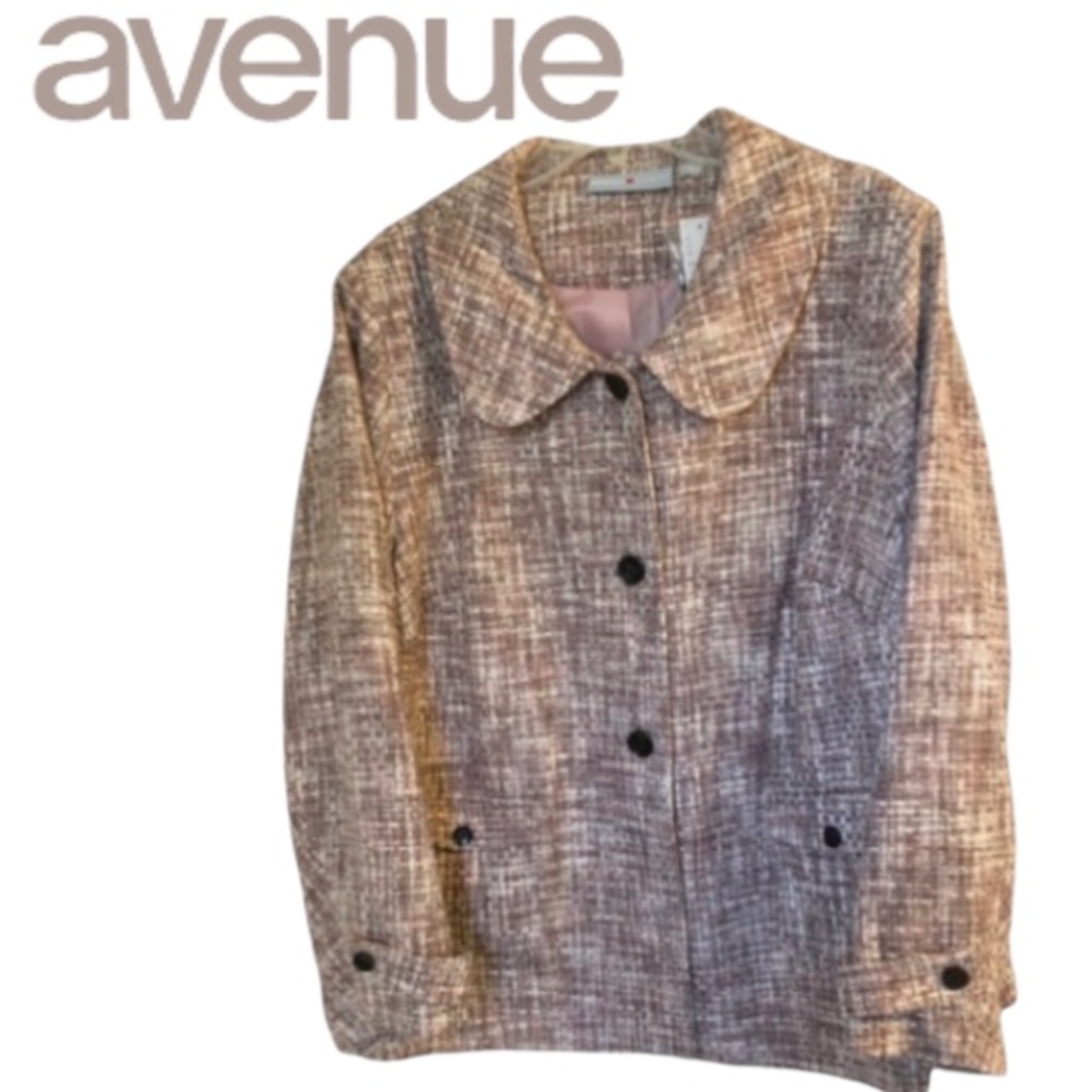 26W Avenue Pink Tweed. 🎀 Brand New Tweed Jacket, with Peter Pan Collar.